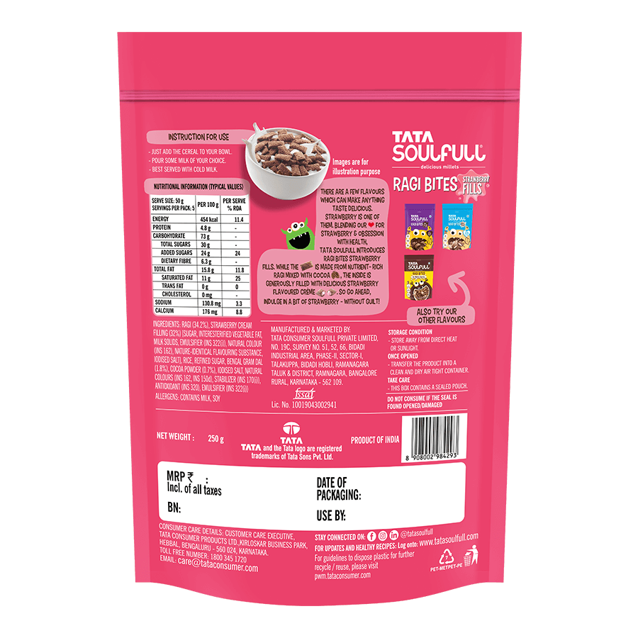 Ragi Bites Fills (Choco 250g + Vanilla 250g + Strawberry 250g) | 750g