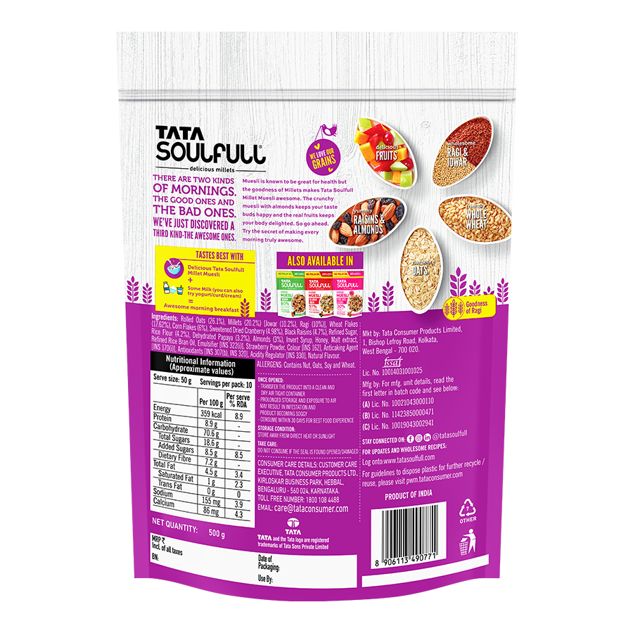 Millet Muesli - Fruit & Nut 500g (B1G1) | 1000g