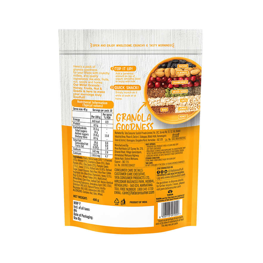 Millet Muesli - Crunchy 500g + Millet Granola - Honey & Nut 400g | 900g