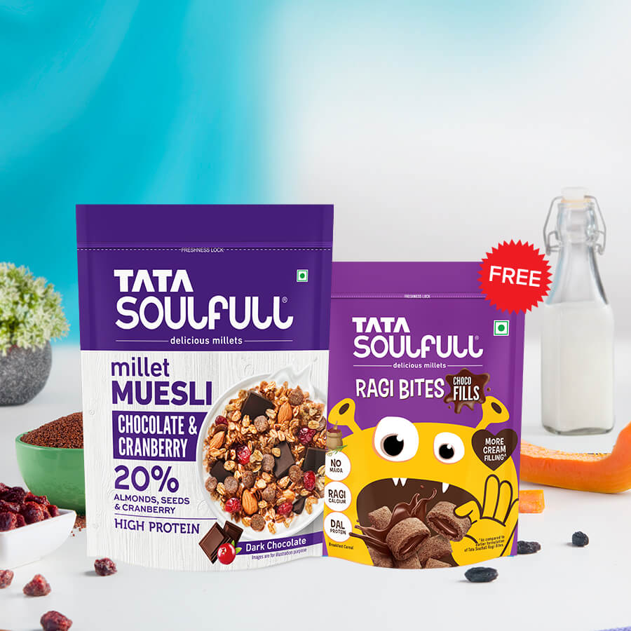Chocolate & Cranberry Millet Muesli - 500g + Choco Fills 250g (Free) | 750g