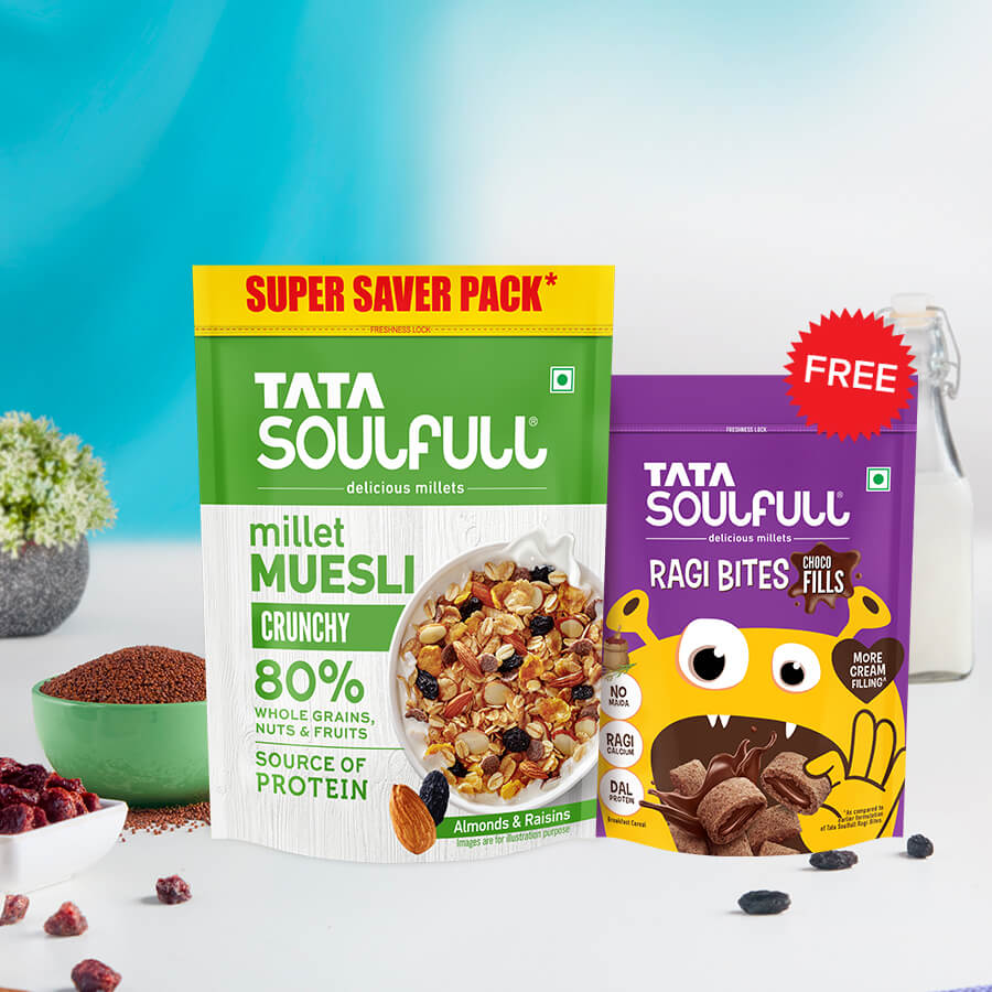 Millet Muesli - Crunchy 700g + Choco Fills 500g (Free) | 1200g