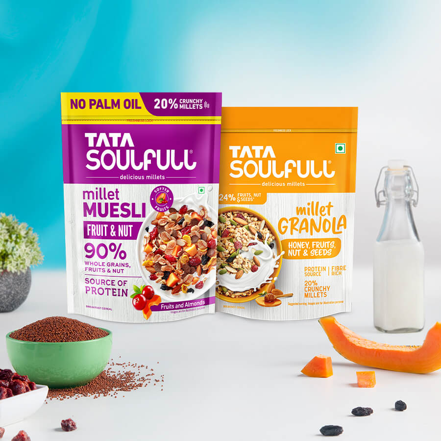 Millet Muesli - Fruit & Nut 700g + Millet GranolaHoney & Nut 400g | 1100g