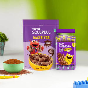Ragi Bites Choco Fills 250g + Choco Sticks Jar Sticker (30 Sticks) Combo | 556g