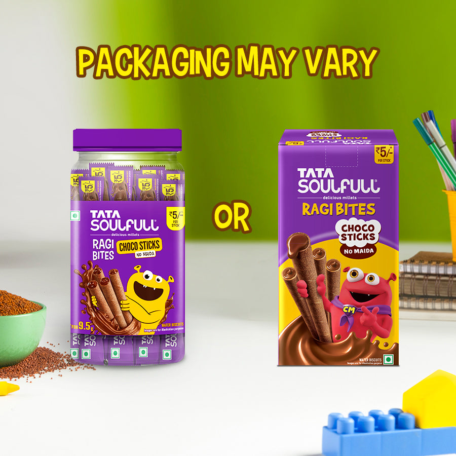 Ragi Bites Choco Sticks Box (34 Sticks) Combo - Pack of two |612g