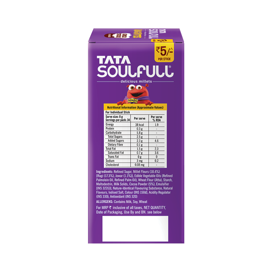 Ragi Bites Choco Sticks Box (34 Sticks) Combo - Pack of two |612g