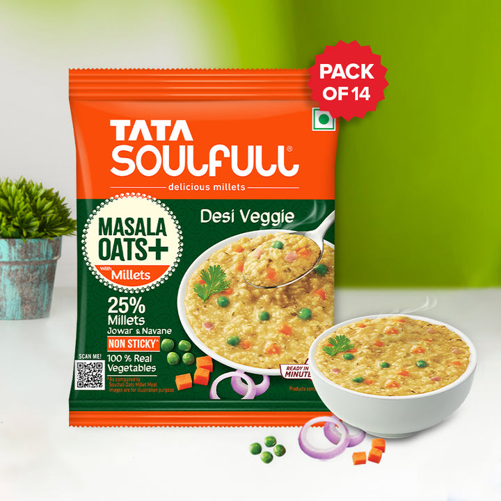 Masala Oats+ - Desi Veggie 14 Pack | 38g
