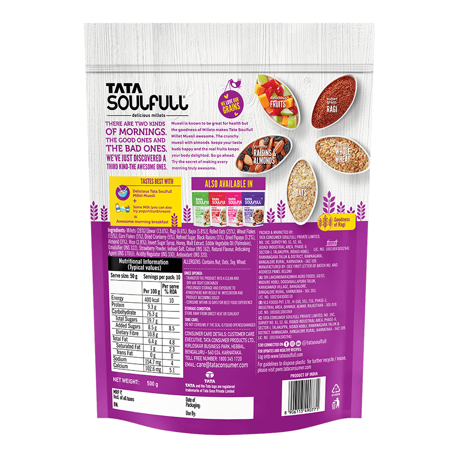 Millet Muesli - Fruit & Nut | 500g (Pack of 2)
