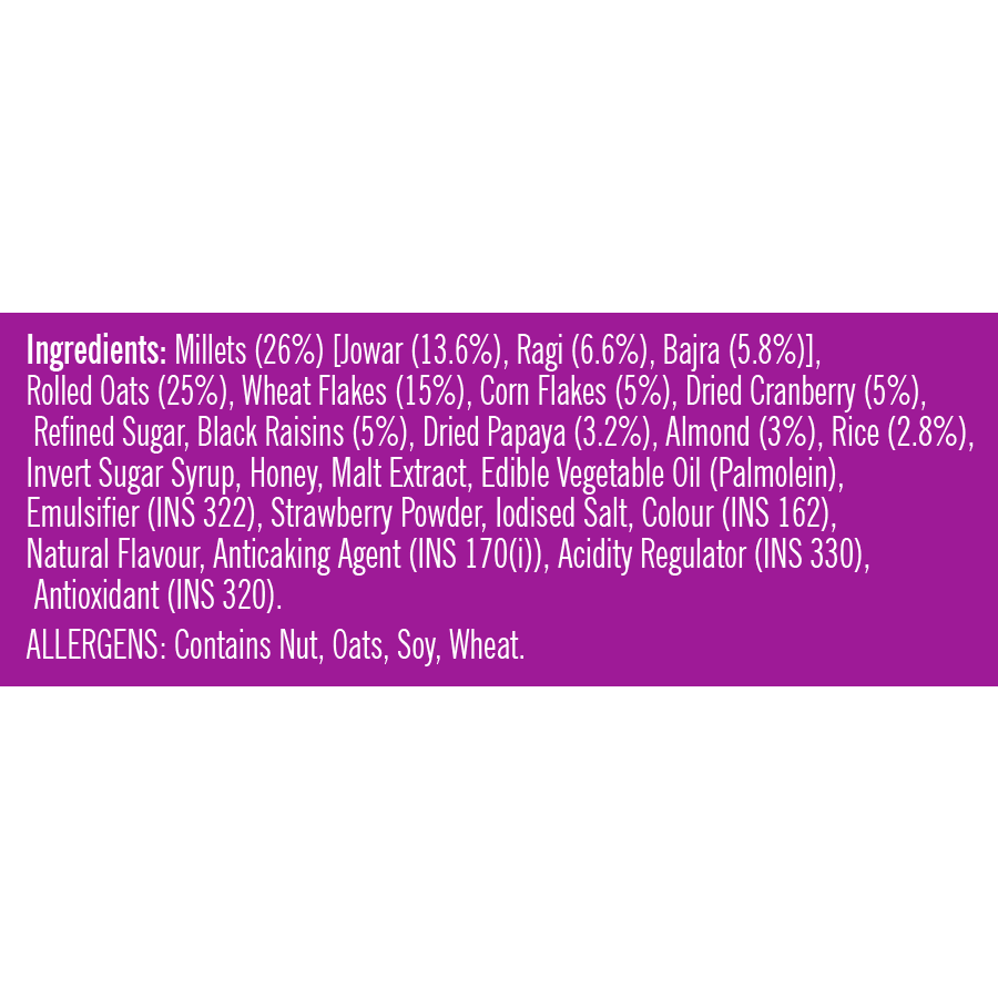 Millet Muesli - Fruit & Nut | 500g + Strawberry Fills 250g (Free)