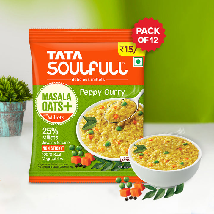 Masala Oats+ - Peppy Curry 12 Pack | 35g